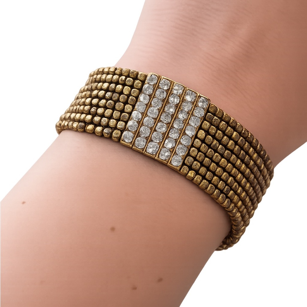 Gold and Silver Beaded Bracelet